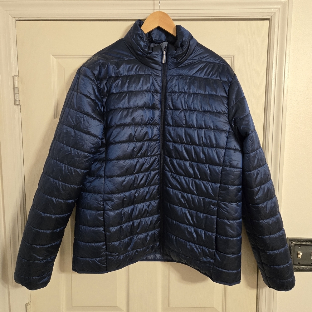 Goodfellow blue puffy Coat water resistant size XL